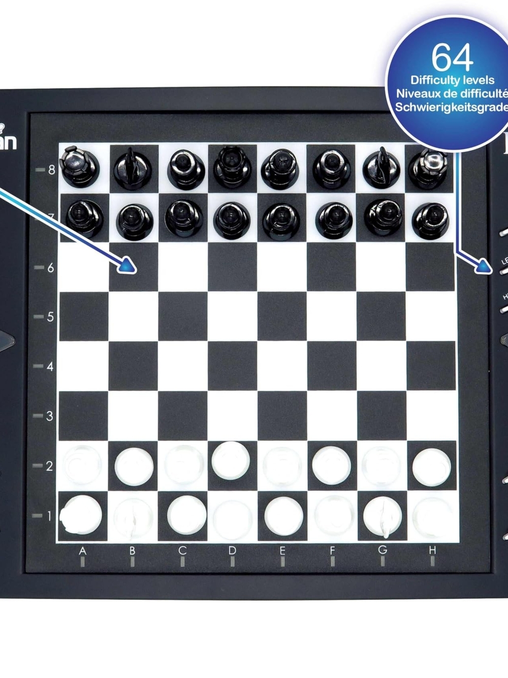 Electronic Chess Set - Black and White Board